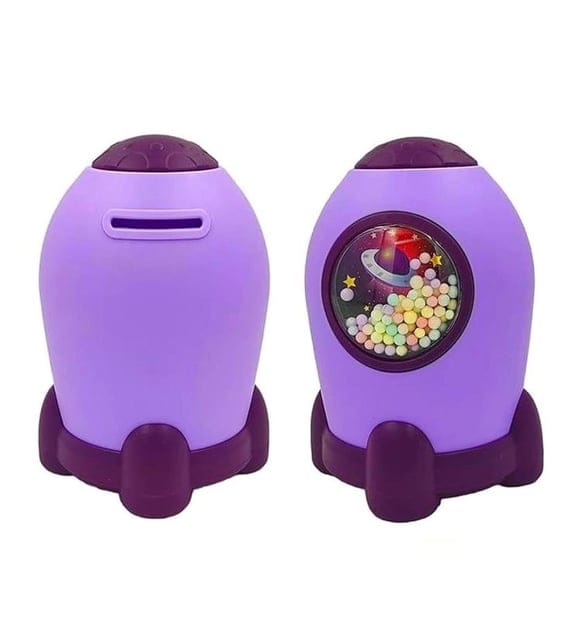 Gumball Galaxy Piggy Bank Pop-Up Toy | Space Theme Kids Coin Saving Box