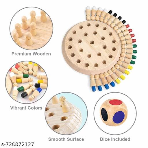 Wooden Memory Match Stick Chess Game, Color Memory Chess,