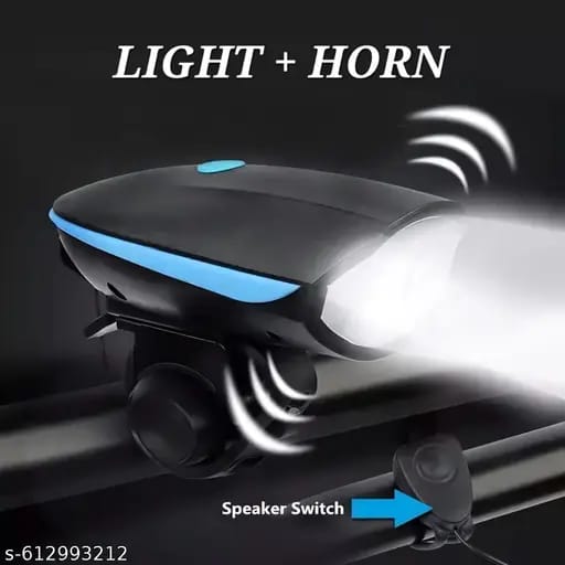 horn 2-in-1 Rechargeable Cycle Light with 140 dB Horn | 2 LED Front Bicycle Light | 3 Lighting Modes