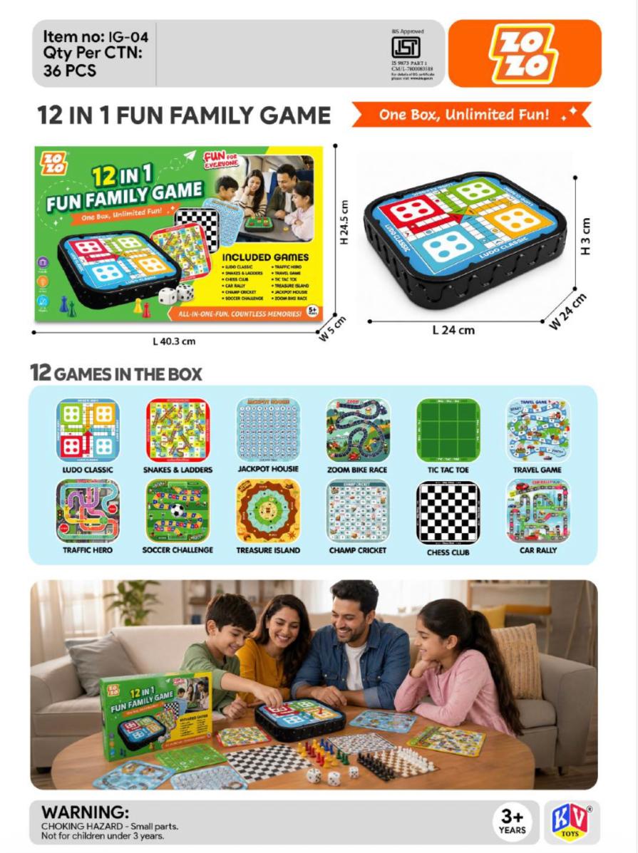 12 in 1 Fun Family Game