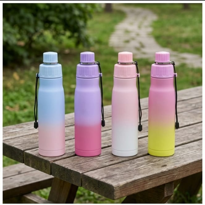 Gradient Stainless Steel Water Bottle with Carry Strap 911083