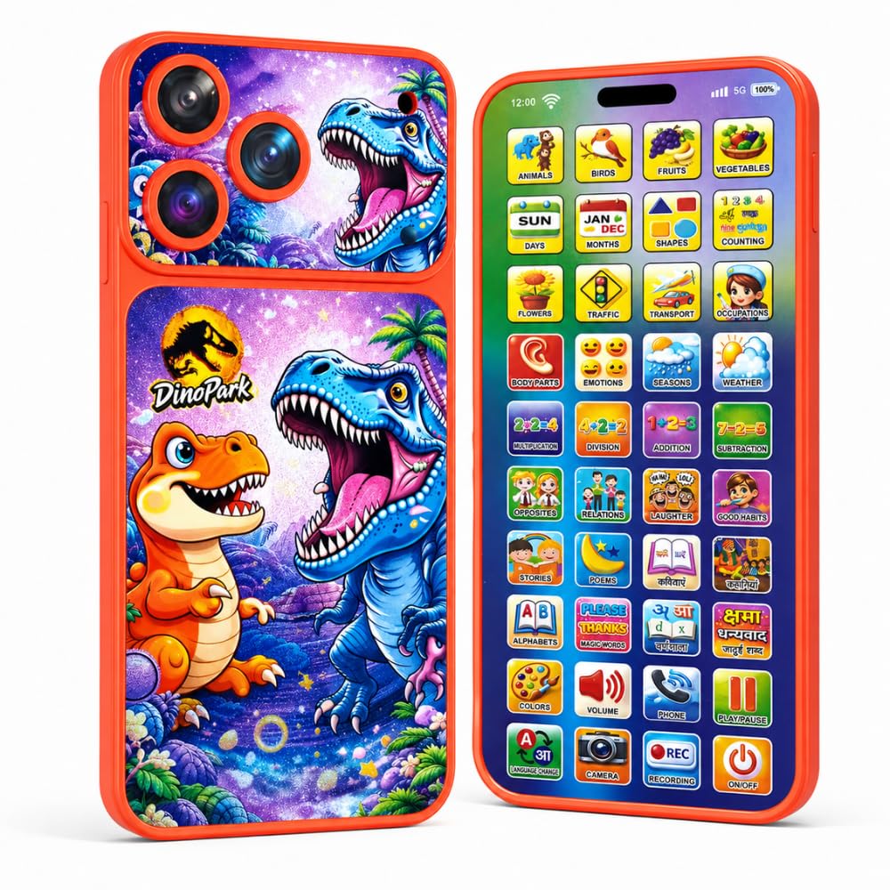Educational Toy Phone for Kids | 13-Language Learning Phone with 184 Activities & 40 Interactive Keys | Kids Learning Mobile Phone Toy for Alphabet, Numbers, Music & General Knowledge