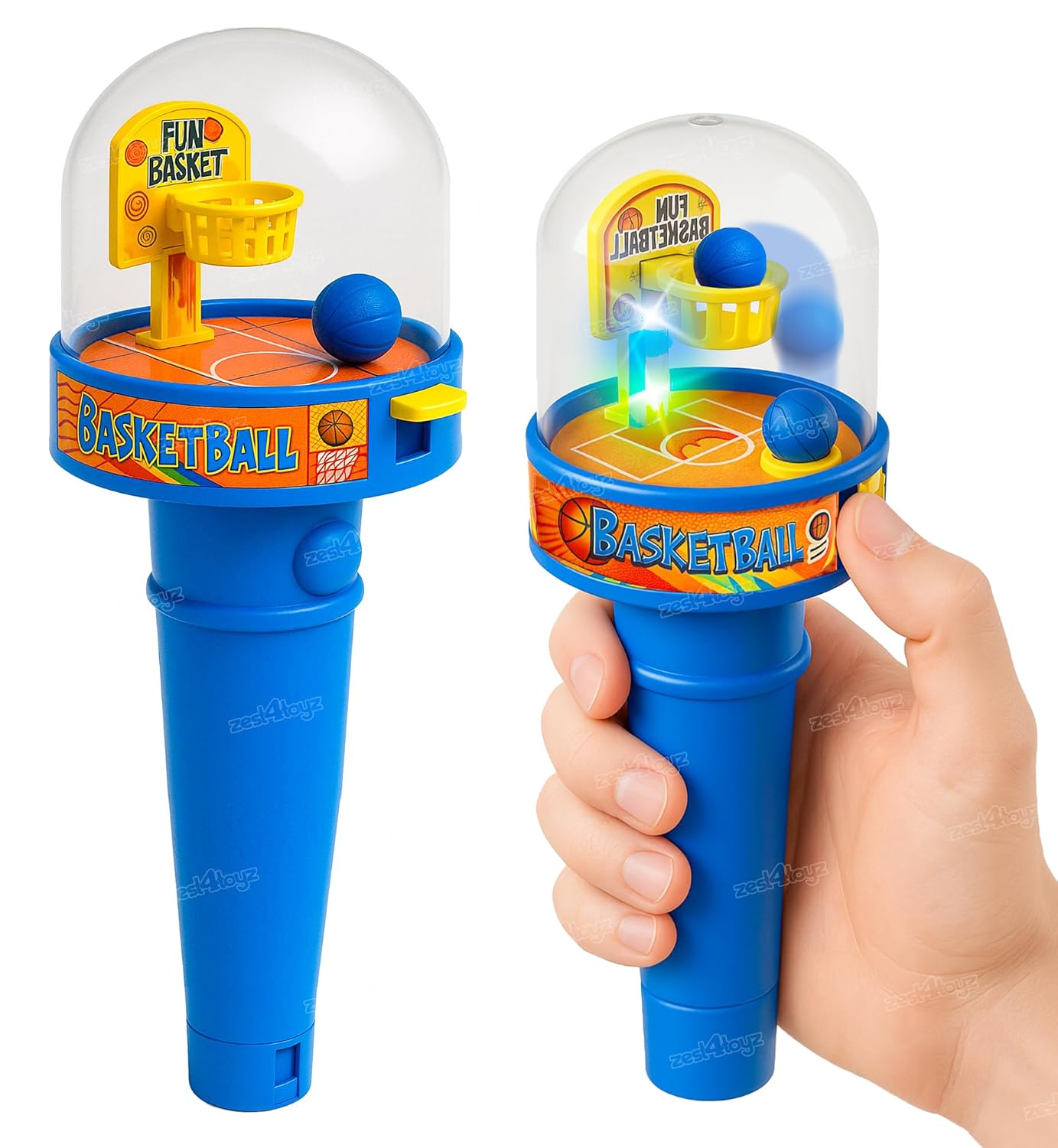 Mini Basketball Shooting Game Toy with Hoop & Ball, Portable Handheld Basketball Launcher Game for Kids, Indoor Tabletop Sports Toy