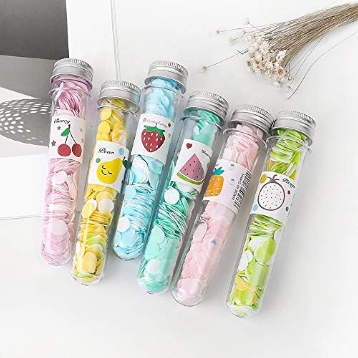 6-Piece Mini Artificial Flower Bouquet Set | Cute Decorative Faux Flowers in Transparent Tubes | Small Colorful Flowers for Home, Desk, Room & Gift Decoration