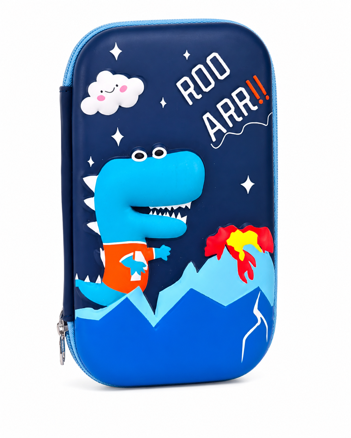 3D Cartoon Dinosaur Pencil Case for Kids, Hard Shell Zipper Pencil Box & Stationery Organizer, Large Capacity Pen Pouch for School, Travel and Everyday Use