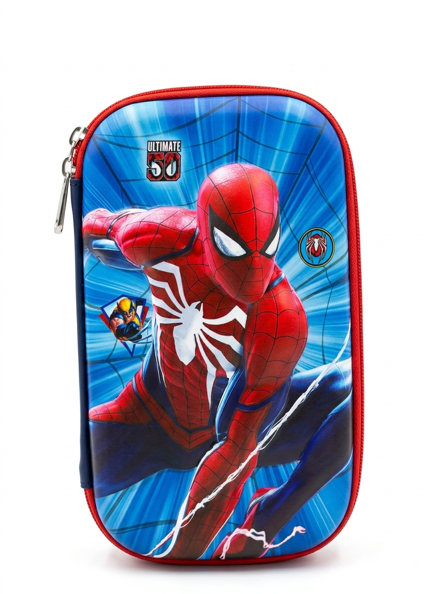 Superhero Cartoon Pencil Case for Kids, Zipper Pencil Box & Stationery Organizer, Spacious Pen Pouch for Pens, Pencils, Erasers, Sharpeners & School Supplies