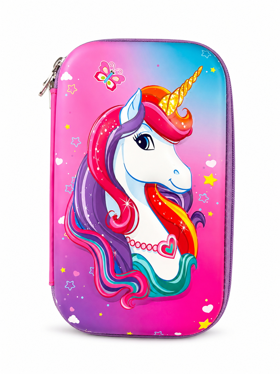 Unicorn Pencil Case for Girls, 3D Cartoon Zipper Pouch & School Stationery Organizer