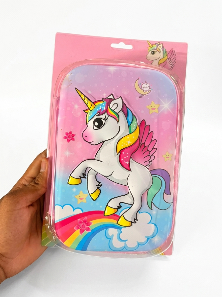 3D Unicorn Pencil Case for Girls, Cute Zipper Pencil Pouch & School Stationery Organizer