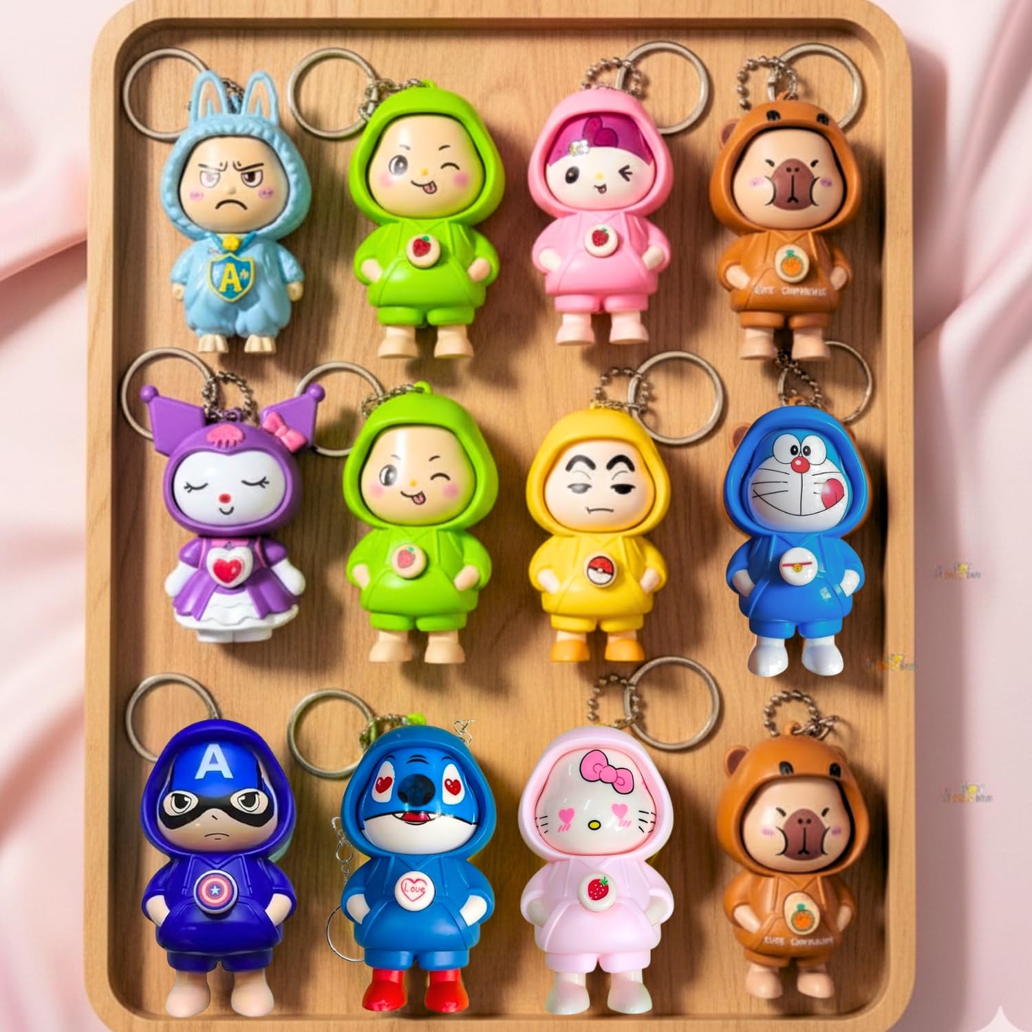 Cute Character Keychain for Kids | Colorful Mini Cartoon Key Ring Bag Charm