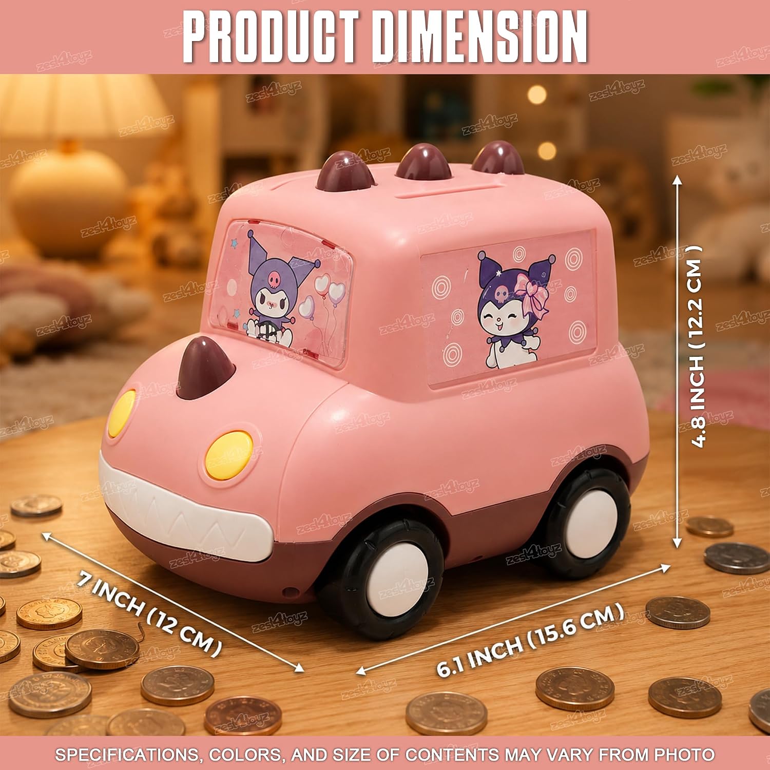 Cute Car Shaped Money Bank for Kids | Plastic Coin Bank & Savings Box with Coin Slot