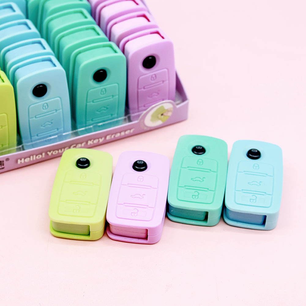 Car Key Shaped Eraser for Kids | Cute Novelty Pencil Eraser for School & Stationery