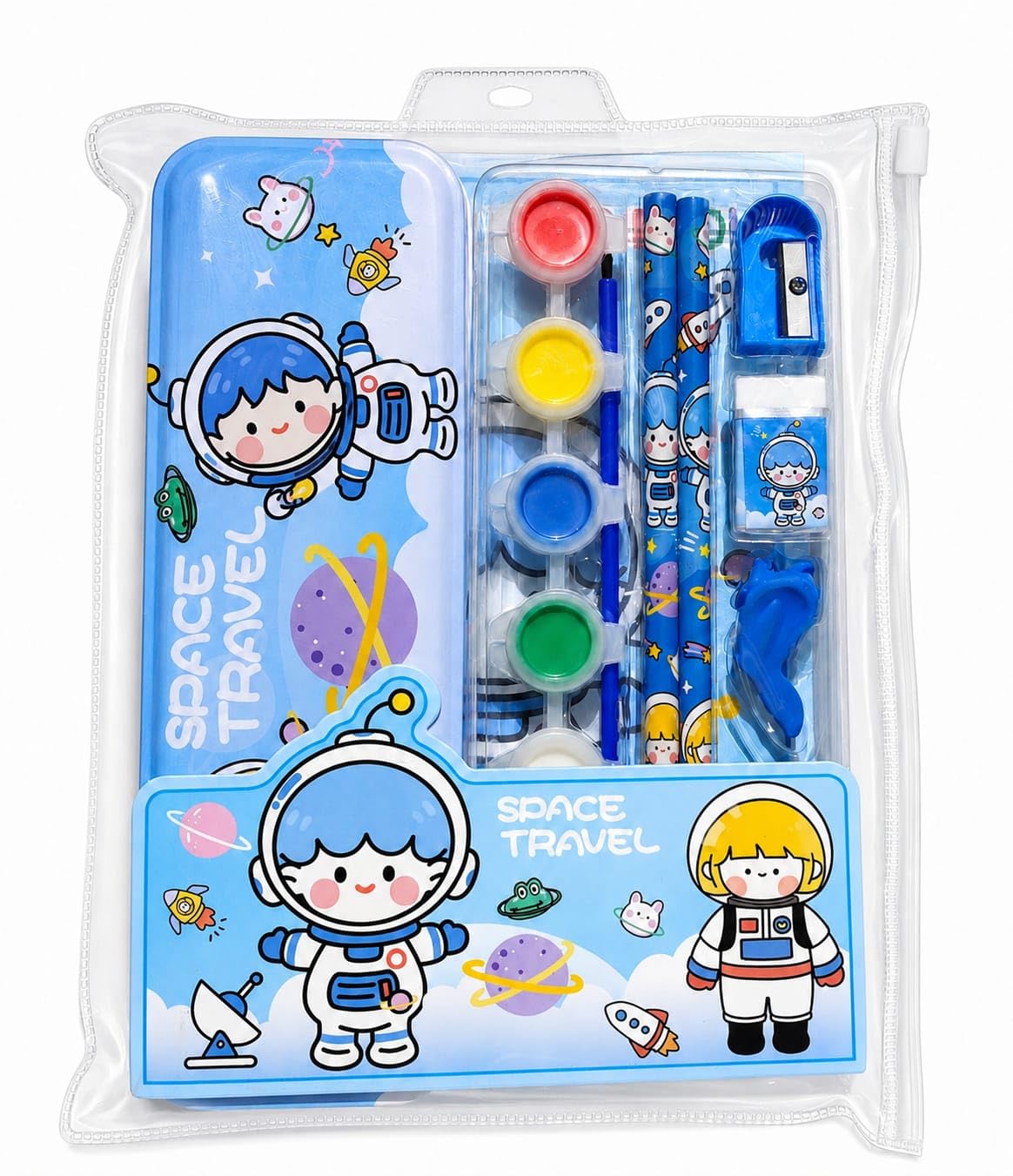 Kids Stationery Set with Pencil Case, Colorful Drawing & Writing Kit for School, Art and Creative Activities