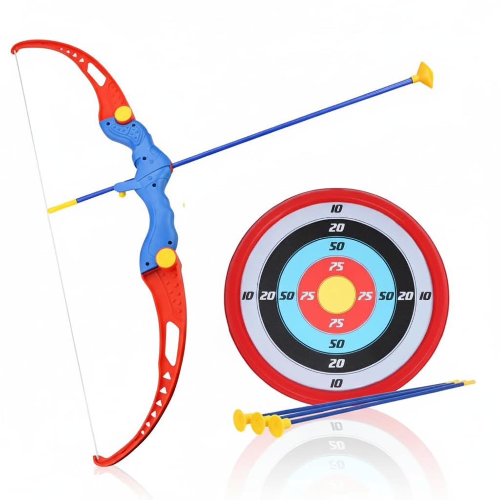 Kids Bow and Arrow Set with Suction Cup Arrows & Target Board, Archery Shooting Toy